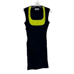 Preen by Thornton Bregazzi Navy Green Sleeveless Fitted Dress Womens Large